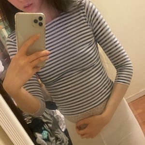 Brandy Melville Stripe 3/4 sleeve top